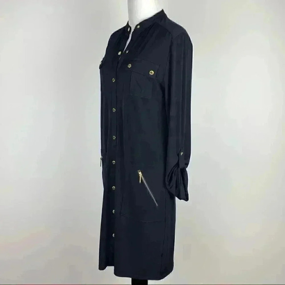 Michael Michael Kors dress navy blue button down - Picture 8 of 10
